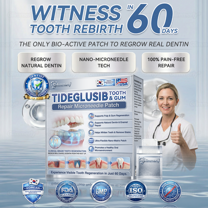 🦷𝐆𝐥𝐢𝐦𝐦𝐞𝐫𝐥𝐲® 𝐓𝐢𝐝𝐞𝐠𝐥𝐮𝐬𝐢𝐛 𝐓𝐨𝐨𝐭𝐡 & 𝐆𝐮𝐦 𝐑𝐞𝐩𝐚𝐢𝐫 𝐌𝐢𝐜𝐫𝐨𝐧𝐞𝐞𝐝𝐥𝐞 𝐏𝐚𝐭𝐜𝐡  | 𝐀𝐝𝐯𝐚𝐧𝐜𝐞𝐝 𝐒𝐭𝐞𝐦-𝐂𝐞𝐥𝐥 𝐀𝐜𝐭𝐢𝐯𝐚𝐭𝐢𝐨𝐧 𝐓𝐞𝐞𝐭𝐡 𝐒𝐭𝐫𝐢𝐩𝐬(🦷𝐑𝐞𝐛𝐮𝐢𝐥𝐝 𝐄𝐧𝐚𝐦𝐞𝐥 & 𝐃𝐞𝐧𝐭𝐢𝐧 • 𝐒𝐭𝐫𝐞𝐧𝐠𝐭𝐡𝐞𝐧 𝐆𝐮𝐦𝐬 • 𝐄𝐫𝐚𝐝𝐢𝐜𝐚𝐭𝐞 𝐓𝐚𝐫𝐭𝐚𝐫 & 𝐎𝐝𝐨𝐫 • 𝐒𝐭𝐨𝐩 𝐓𝐨𝐨𝐭𝐡 𝐒𝐞𝐧𝐬𝐢𝐭𝐢𝐯𝐢𝐭𝐲) ✈️