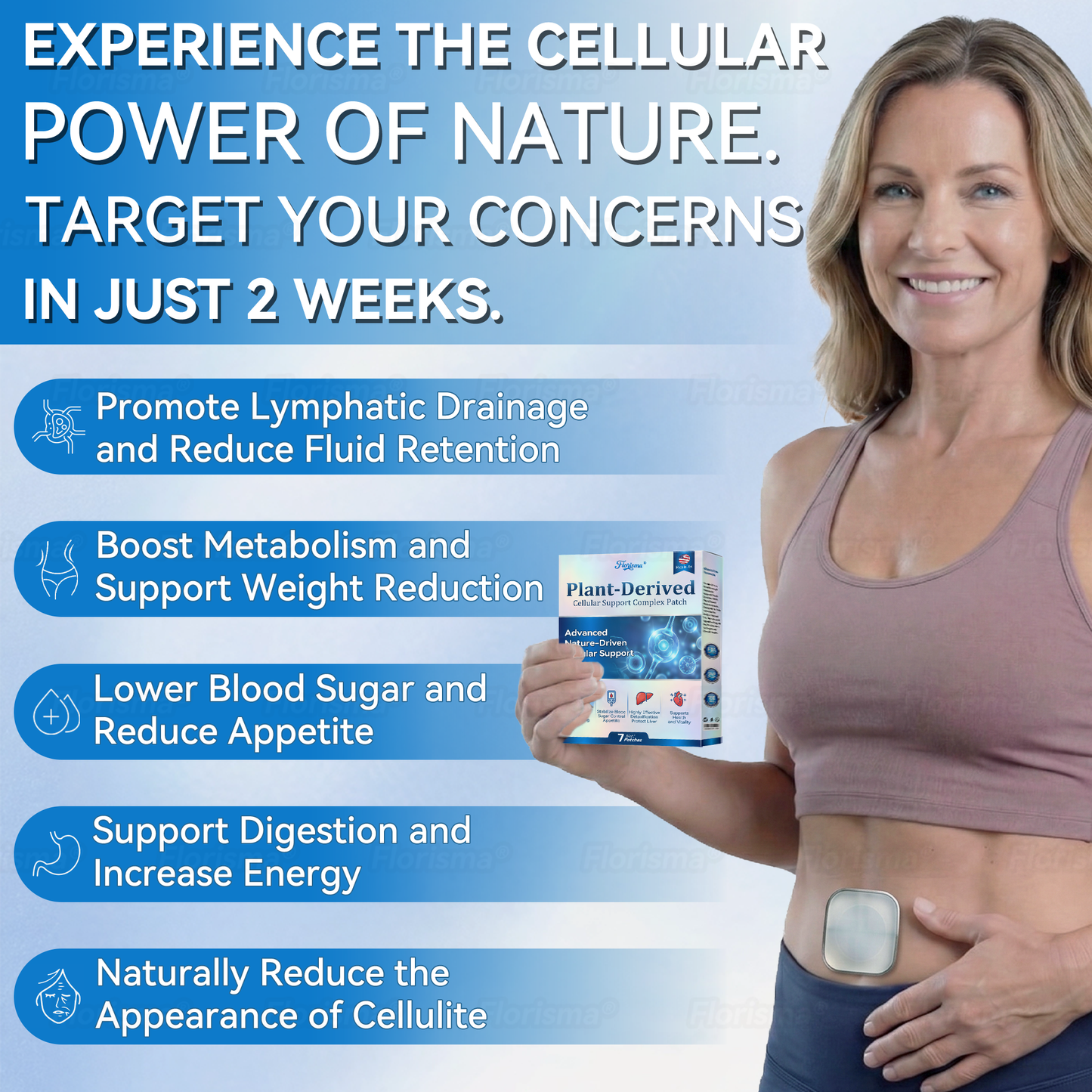 𝗙𝗹𝗼𝗿𝗶𝘀𝗺𝗮® 𝗣𝗟𝗔𝗡𝗧-𝗗𝗘𝗥𝗜𝗩𝗘𝗗 𝗖𝗲𝗹𝗹𝘂𝗹𝗮𝗿 𝗦𝘂𝗽𝗽𝗼𝗿𝘁 𝗖𝗼𝗺𝗽𝗹𝗲𝘅 𝗣𝗮𝘁𝗰𝗵 (𝗣𝗹𝗮𝗻𝘁 𝗲𝗻𝗲𝗿𝗴𝘆 𝗵𝗲𝗹𝗽𝘀 𝗿𝗲𝗱𝘂𝗰𝗲 𝘄𝗲𝗶𝗴𝗵𝘁 𝗯𝘆 𝗶𝗺𝗽𝗿𝗼𝘃𝗶𝗻𝗴 𝘁𝗵𝗲 𝗯𝗼𝗱𝘆'𝘀 𝗹𝘆𝗺𝗽𝗵𝗮𝘁𝗶𝗰 𝘀𝘆𝘀𝘁𝗲𝗺) 🍀